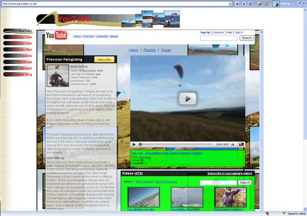 Link to ParaVideo YouTube website